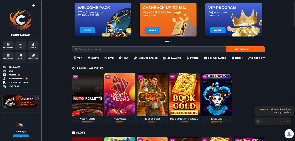 Cusco Casino website