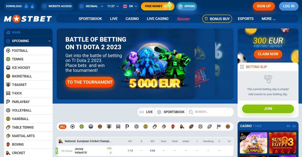 التسجيل في الموقع الرئيسي لشركة Mostbet في لمغرب